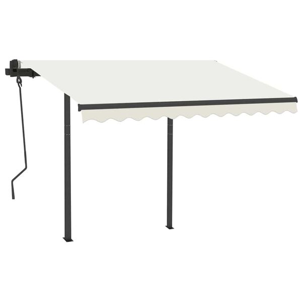vidaXL Markise Manuell Einziehbar mit LED 3x2,5 m Creme