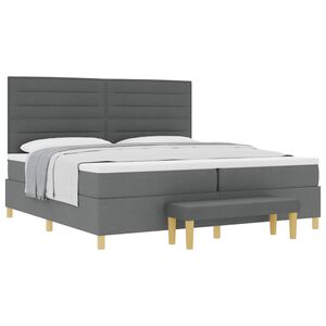 vidaXL Boxspringbett mit Matratze Dunkelgrau 200 x 200 cm Stoff