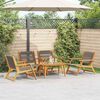 vidaXL Gartenstühle mit Tisch 5 pcs Grau Massivholz Akazie