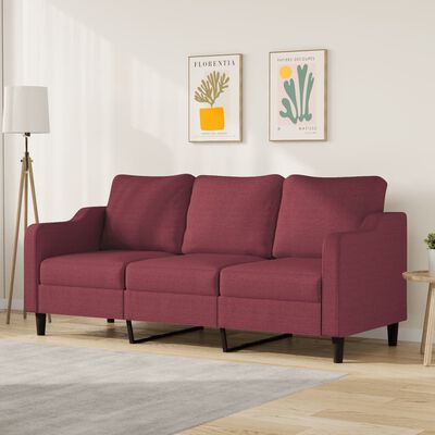 vidaXL 3-Sitzer-Sofa Weinrot 180 cm Stoff