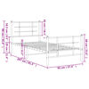 vidaXL Bettgestell mit Kopf- und Fu&szlig;teil Metall Wei&szlig; 90x200 cm