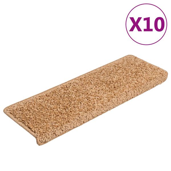 vidaXL Stufenmatten 10 Stk. 65x21x4 cm Beige Rechteckiger Rand