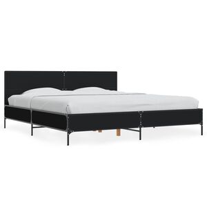 vidaXL Bettgestell Schwarz 200x200 cm Holzwerkstoff und Metall