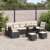 vidaXL Gartensofa-set mit Kissen 10 pcs Schwarz Poly-Rattan