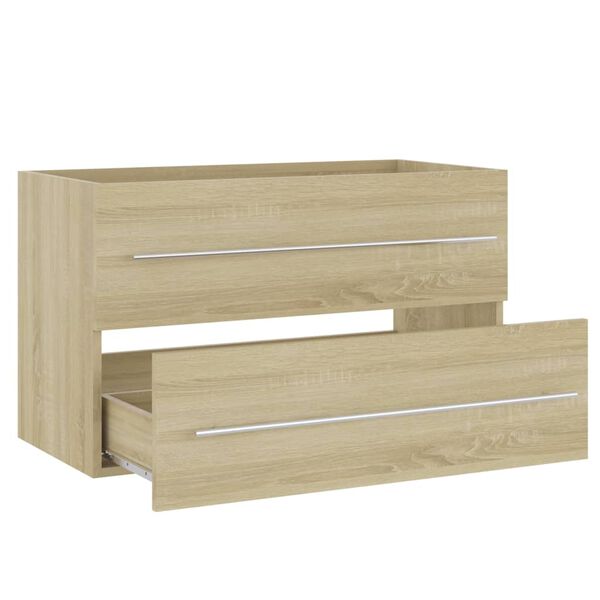 vidaXL Waschbeckenunterschrank Sonoma-Eiche 80x38,5x48cm Holzwerkstoff