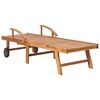 vidaXL Sonnenliegen 2 Stk. mit Tisch und Auflagen Massivholz Teak