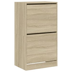 vidaXL Schuhschrank mit 2 Klappen Sonoma-Eiche 60x42x108 cm
