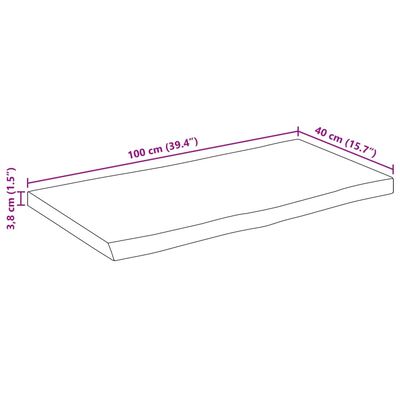 vidaXL Tischplatte 100x40x3,8cm Rechteckig Massivholz Akazie Baumkante