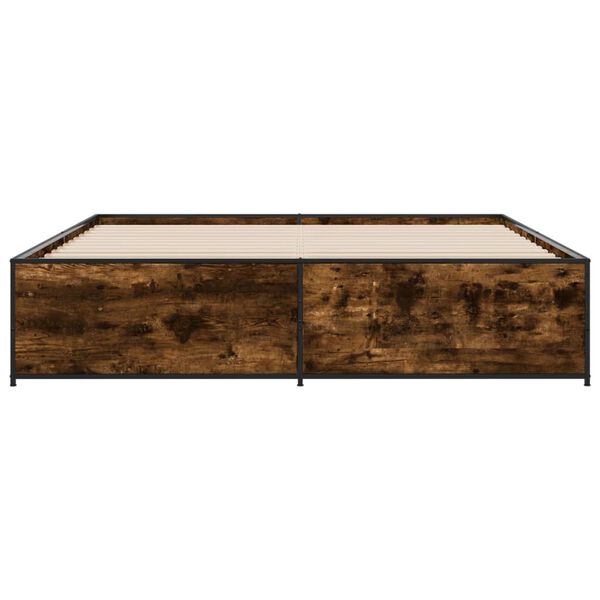 vidaXL Bettgestell R&auml;uchereiche 180x200 cm Holzwerkstoff und Metall