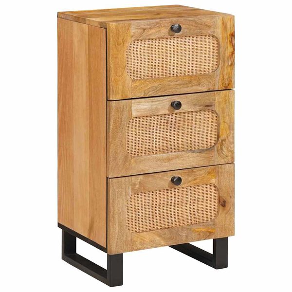 vidaXL Sideboard mit Speicher Braun 40 x 33,5 x 75 cm Massivholz Mango