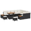 vidaXL Gartensofa-set 12 pcs Schwarz Poly-Rattan