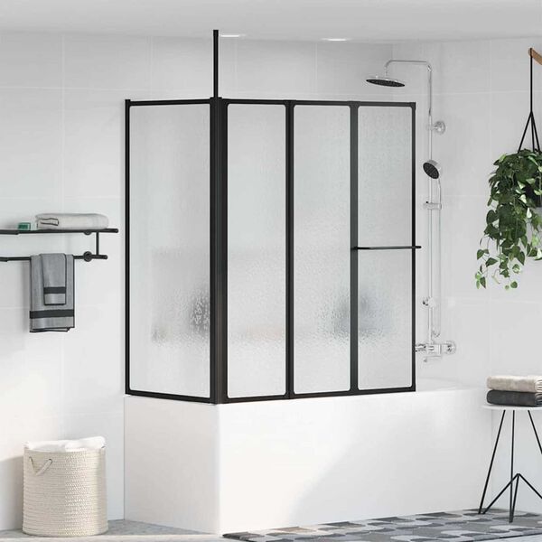 vidaXL Duschwand Sonstiges Schwarz 120 x 70 x 137 cm Aluminium