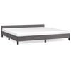 vidaXL Bettgestell mit Kopfteil ohne Matratze Grau 200x200 cm