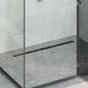vidaXL Duschabfluss mit Glasabdeckung Schwarz 90 cm Edelstahl 304