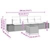 vidaXL Garten-Sofa-Set mit Kissen 5 pcs Schwarz Poly Rattan