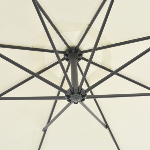 vidaXL Ampelschirm mit Stahl-Mast 300 cm Sandwei&szlig;