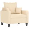 vidaXL Sessel mit Hocker Creme 60 cm Stoff