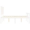 vidaXL Seniorenbett mit Kopfteil 140x190 cm Wei&szlig; Massivholz