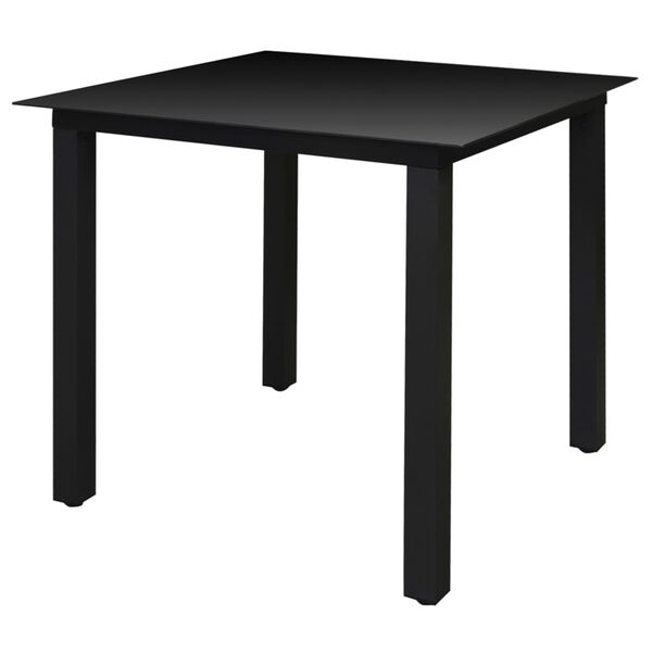 vidaXL 5-tlg. Garten-Essgruppe mit Klappst&uuml;hlen Aluminium Schwarz