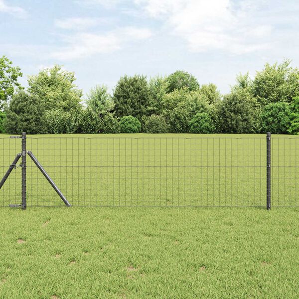 vidaXL Eurozaun Grau 0,4 x 50 m PVC-beschichtetes Eisen