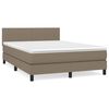 vidaXL Boxspringbett mit Matratze Taupe 140x190 cm Stoff