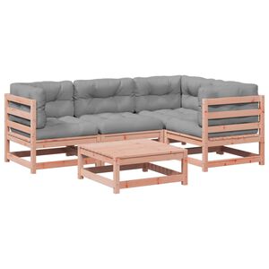 vidaXL 5-tlg. Garten-Sofagarnitur mit Kissen Massivholz Douglasie