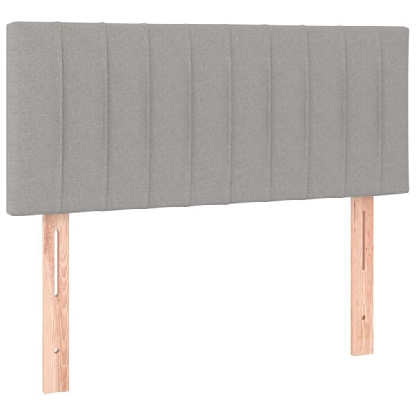 vidaXL LED Kopfteil Hellgrau 80x5x78/88 cm Stoff