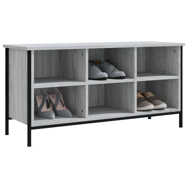 vidaXL Schuhregal Grau Sonoma 100x35x50 cm Holzwerkstoff