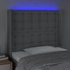 vidaXL LED Kopfteil Hellgrau 103x16x118/128 cm Stoff