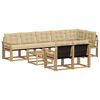vidaXL Outdoor-Sofagarnitur mit Kissen 9 pcs Wei&szlig; und Beige