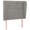 vidaXL Kopfteil mit Ohren Hellgrau 93x23x118/128 cm Samt