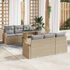 vidaXL Gartensofa-set mit Kissen 7 pcs Beige Poly Rattan