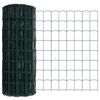 vidaXL Zaun mit Pfosten Gr&uuml;n 0,4 x 25 m Stahl und PVC
