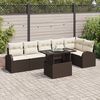 vidaXL Garten-Sofa-Set mit Kissen mit Speicher 7 pcs Braun Poly Rattan