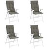 vidaXL Hochlehner-Auflagen 4 Stk. Melange Dunkelgrau 120x50x4 cm Stoff