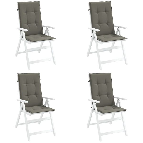 vidaXL Hochlehner-Auflagen 4 Stk. Melange Dunkelgrau 120x50x4 cm Stoff