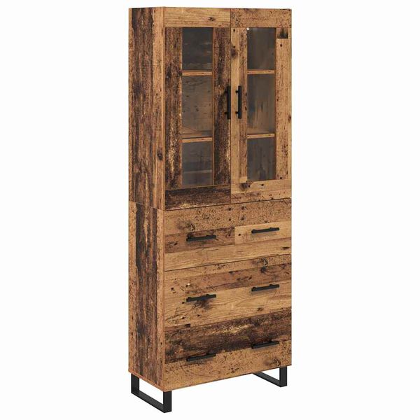 vidaXL Highboard mit Schubladen 2 pcs Altholz Holzwerkstoff