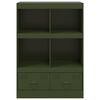 vidaXL Highboard Olivgr&uuml;n 67x39x95 cm Stahl
