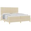 vidaXL Boxspringbett mit Matratze Creme 200 x 200 cm Stoff