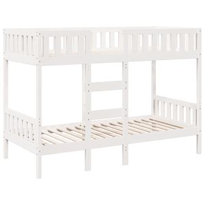 vidaXL Etagenbett Wei&szlig; 80x200 cm Massivholz Kiefer