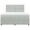 vidaXL Boxspringbett mit Matratze Hellgrau 180x200 cm Samt