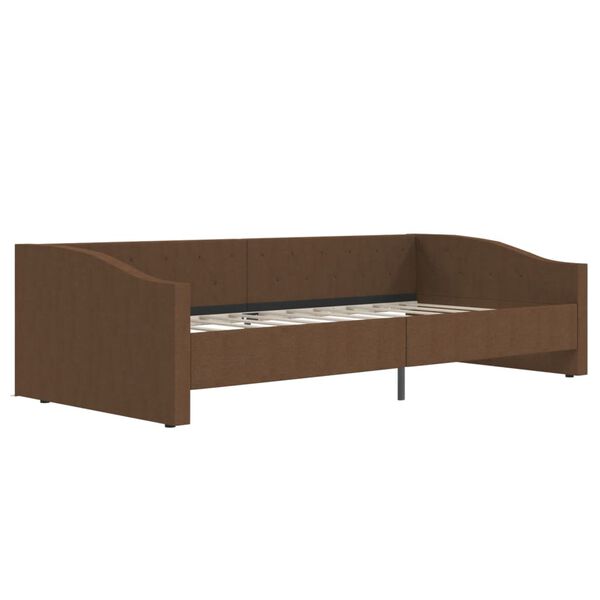 vidaXL Tagesbett mit Matratze USB Dunkelbraun Stoff 90x200 cm