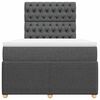 vidaXL Boxspringbett mit Matratze Dunkelgrau 120x190 cm Stoff