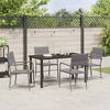 vidaXL Garten Essgruppe mit Kissen 5 pcs Grau Poly-Rattan