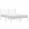 vidaXL Bettgestell mit Kopfteil Metall Wei&szlig; 160x200 cm