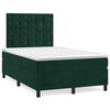 vidaXL Boxspringbett mit Matratze Dunkelgr&uuml;n 120x200 cm Samt