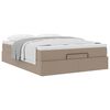 vidaXL Ottoman-Bett mit Matratze Cappuccino-Braun 140x190cm Kunstleder