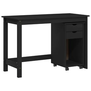 vidaXL Schreibtischschrank-Set 2 stk. Schwarz Massives Kiefernholz