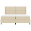 vidaXL LED Boxspringbett mit Matratze Creme 200 x 200 cm Stoff