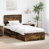 vidaXL Bettrahmen Ger&auml;ucherte Eiche 90 x 190 cm Holzwerkstoff